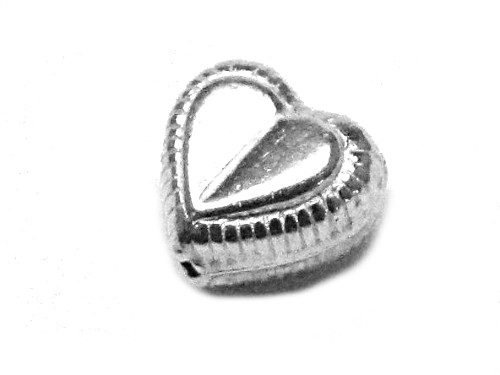 Herz Perle, Silber 925/- gebrstet, 10mm